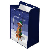 Fox Red Labrador Retriever kersthond Medium Cadeauzakje (Voorkant Gekanteld)