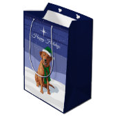 Fox Red Labrador Retriever kersthond Medium Cadeauzakje (Achterkant Gekanteld)