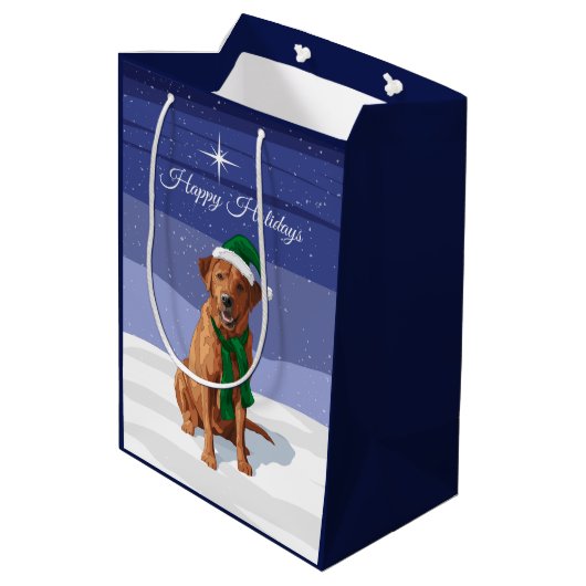 Fox Red Labrador Retriever kersthond Medium Cadeauzakje (Achterkant Gekanteld)