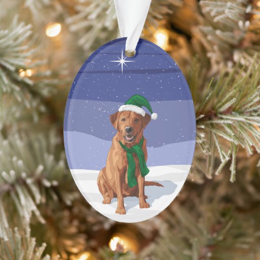 Fox Red Labrador Retriever kersthond Ornament (Boom)