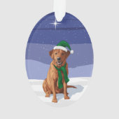 Fox Red Labrador Retriever kersthond Ornament (achterkant)