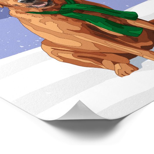 Fox Red Labrador Retriever kersthond Poster (Hoek)