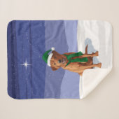 Fox Red Labrador Retriever kersthond Sherpa Deken (Voorkant (horizontaal))