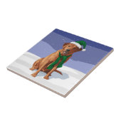 Fox Red Labrador Retriever kersthond Tegeltje (Zijkant)