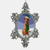 Fox Red Labrador Retriever kersthond Tin Sneeuwvlok Ornament (Links)