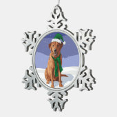 Fox Red Labrador Retriever kersthond Tin Sneeuwvlok Ornament (Rechts)