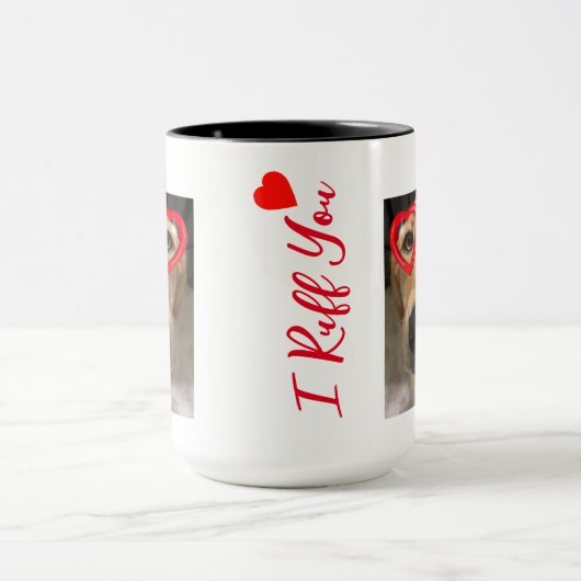 Fox Red Labrador Retriever met rode hartbril Mok (Midden)