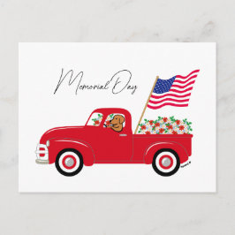 Fox Red Labrador Rode Truck Memorial Day Briefkaart
