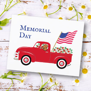 Fox Red Labrador Rode Truck Memorial Day Briefkaart
