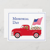 Fox Red Labrador Rode Truck Memorial Day rand Briefkaart (Voorkant / Achterkant)