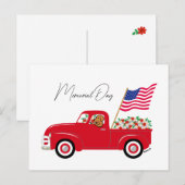 Fox Red Labrador Rode Vrachtwagen Memorial Day Briefkaart (Voorkant / Achterkant)