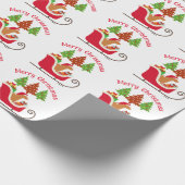 Fox Red Labrador Silhouette kerstkledij Cadeaupapier (Hoek)