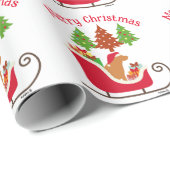 Fox Red Labrador Silhouette kerstkledij Cadeaupapier (Rol Hoek)