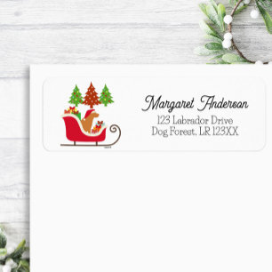 Fox Red Labrador Silhouette kerstkledij Etiket