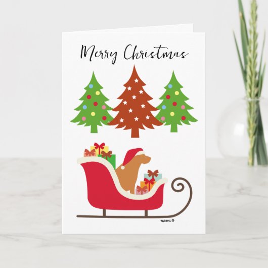 Fox Red Labrador Silhouette kerstkledij Kaart (Voorkant)