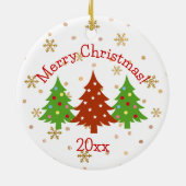 Fox Red Labrador Silhouette kerstkledij Keramisch Ornament (Achterkant)