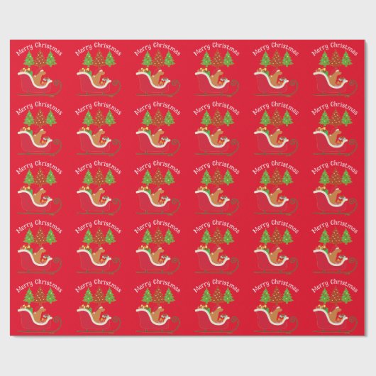 Fox Red Labrador Silhouette kerstkledij Red Cadeaupapier (Vlak)