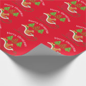 Fox Red Labrador Silhouette kerstkledij Red Cadeaupapier (Hoek)