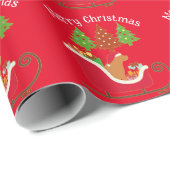 Fox Red Labrador Silhouette kerstkledij Red Cadeaupapier (Rol Hoek)