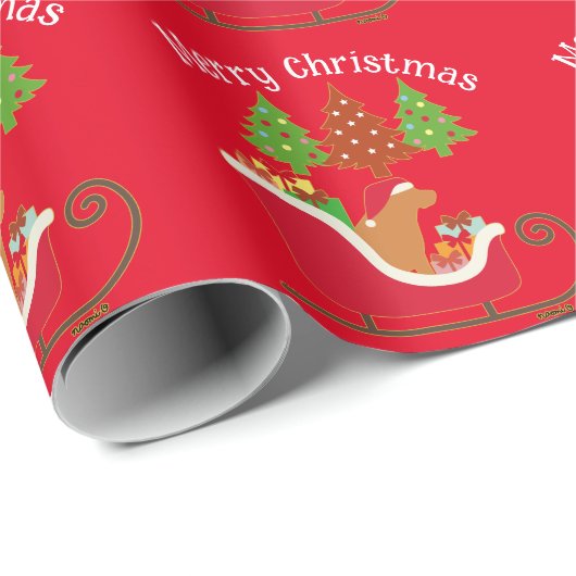 Fox Red Labrador Silhouette kerstkledij Red Cadeaupapier (Rol Hoek)