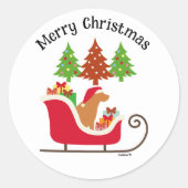 Fox Red Labrador Silhouette kerstkledij Ronde Sticker (Voorkant)