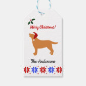 Fox Red Labrador Silhouette Santa Kerstmis Cadeaulabel (Voorkant)