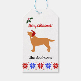 Fox Red Labrador Silhouette Santa Kerstmis Cadeaulabel