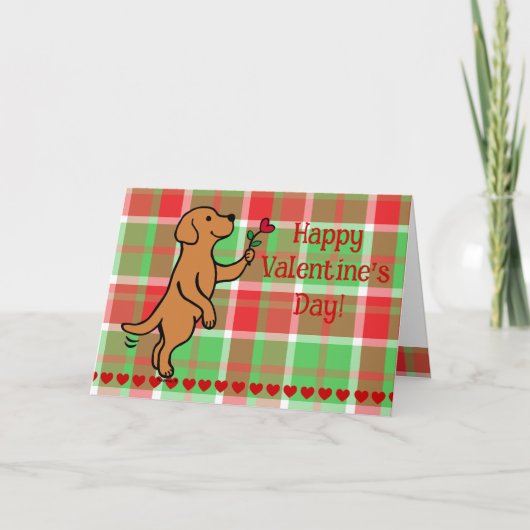 Fox Red Labrador Tiny Heart Flower Valentijn Feestdagen Kaart (Voorkant)