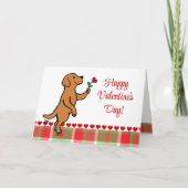 Fox Red Labrador Tiny Heart Flower Valentijn Feestdagen Kaart (Voorkant)