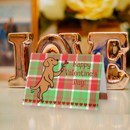 Fox Red Labrador Tiny Heart Flower Valentijn Feestdagen Kaart