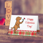 Fox Red Labrador Tiny Heart Flower Valentijn Feestdagen Kaart