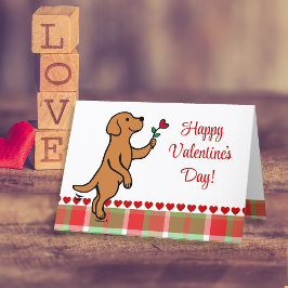 Fox Red Labrador Tiny Heart Flower Valentijn Feestdagen Kaart