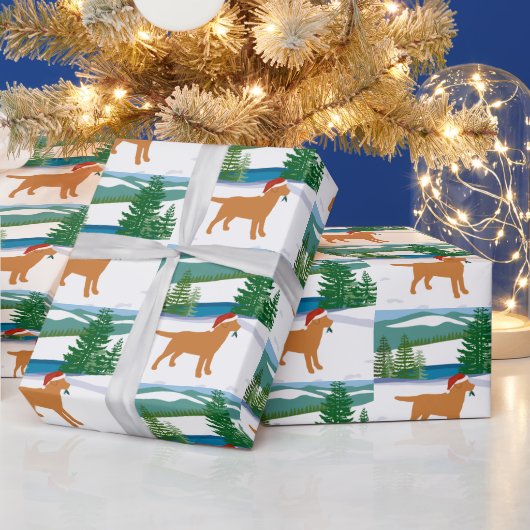 Fox Red Labrador Uitzicht met kerstwinter Cadeaupapier (Feestdagen)