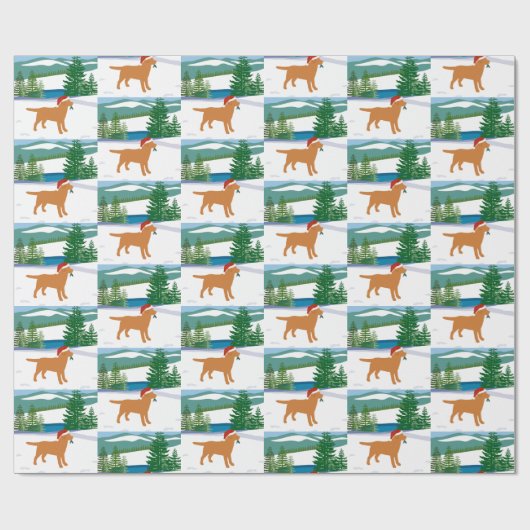 Fox Red Labrador Uitzicht met kerstwinter Cadeaupapier (Vlak)