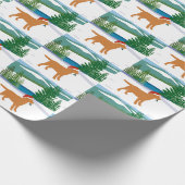 Fox Red Labrador Uitzicht met kerstwinter Cadeaupapier (Hoek)