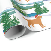 Fox Red Labrador Uitzicht met kerstwinter Cadeaupapier (Rol Hoek)