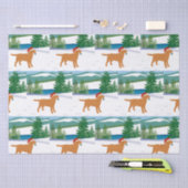 Fox Red Labrador Uitzicht met kerstwinter Tissuepapier (Craft)
