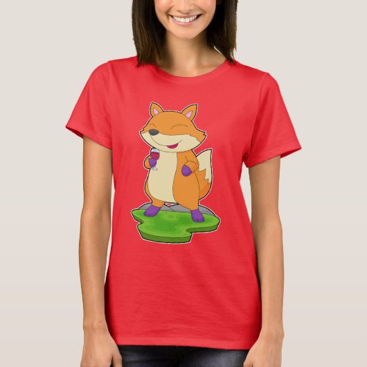 Fox Red wijn T-shirt (Voorkant)