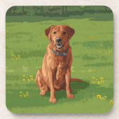 Fox Red Yellow Labrador Retriever Dog Bier Onderzetter (Voorkant)