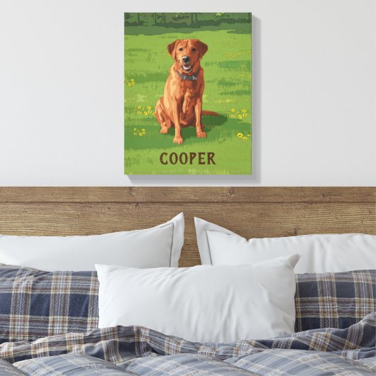 Fox Red Yellow Labrador Retriever Dog Canvas Afdruk (Insitu (Slaapkamer))