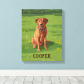 Fox Red Yellow Labrador Retriever Dog Canvas Afdruk (Insitu (Houten vloer))