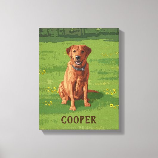Fox Red Yellow Labrador Retriever Dog Canvas Afdruk (Voorkant)