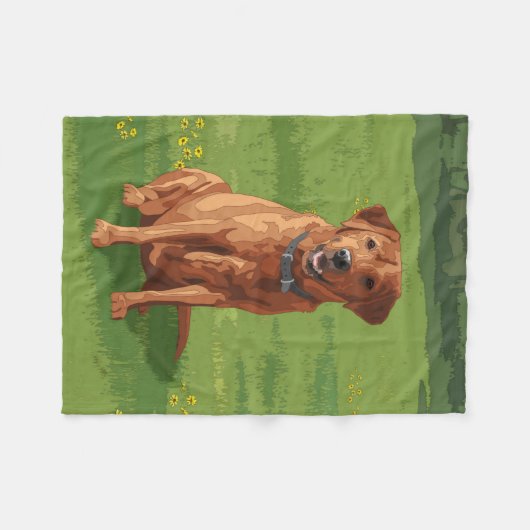 Fox Red Yellow Labrador Retriever Dog Fleece Deken (Voorkant (Horizontaal))