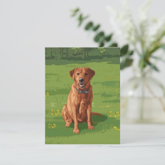 Fox Red Yellow Labrador Retriever Dog Kaart (Staand voorkant)
