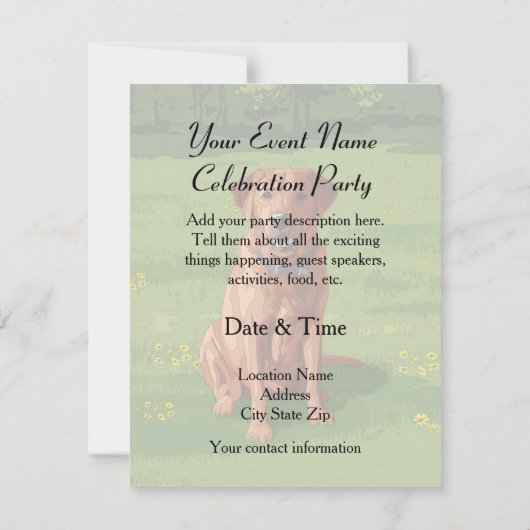 Fox Red Yellow Labrador Retriever Dog Kaart (Achterkant)