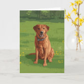 Fox Red Yellow Labrador Retriever Dog Kaart (Gele Bloem)