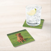 Fox Red Yellow Labrador Retriever Dog Kartonnen Onderzetters (Insitu)