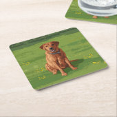 Fox Red Yellow Labrador Retriever Dog Kartonnen Onderzetters (Schuin)