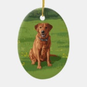 Fox Red Yellow Labrador Retriever Dog Keramisch Ornament (Voorkant)