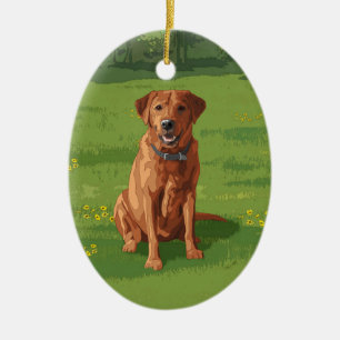Fox Red Yellow Labrador Retriever Dog Keramisch Ornament